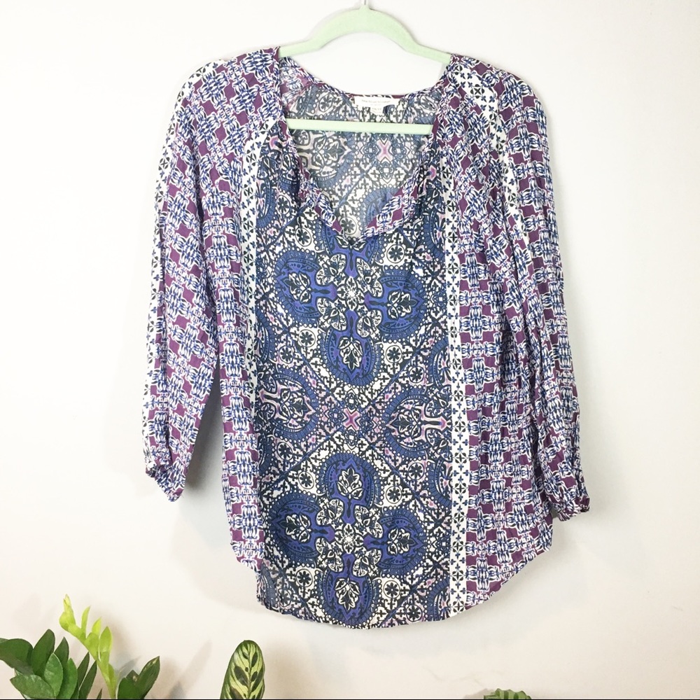 BEACHLUNCHLOUNGE • boho print blouse XS